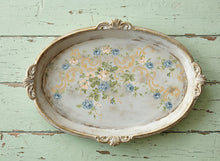 Load image into Gallery viewer, Vintage Floral Furniture Transfer IOD Paint Inlay Alfred Peats Collection Eight Reusable Sheets Blue Rose Gold Cream Victorian Pattern Shabby Chic Design Cabinet Makeover Supply Dresser Refinish Kit Twelve Sixteen Inch Decorative Transfer