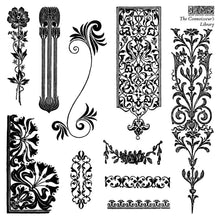 Load image into Gallery viewer, Literary Label Stamps Vintage Collection Iron Orchid Designs Junk Journal Crafting Supplies Apothecary Style Labels Victorian Design Elements Botanical Flourish Stamps Antique Typography Collection Mixed Media Stamp Set Ornate Embellishment