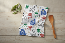 Load image into Gallery viewer, Father's Day BBQ Kitchen Towel lifestyle mockup