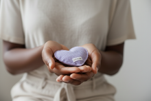 Load image into Gallery viewer, Lavender Heart Sachet - Cropped Hands &amp; Torso