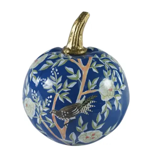 Blue Metal Chinoiserie Pumpkin small