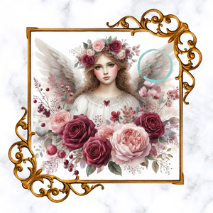 New for February 2024 Floral Angel of the Month Pillow for your Valentine