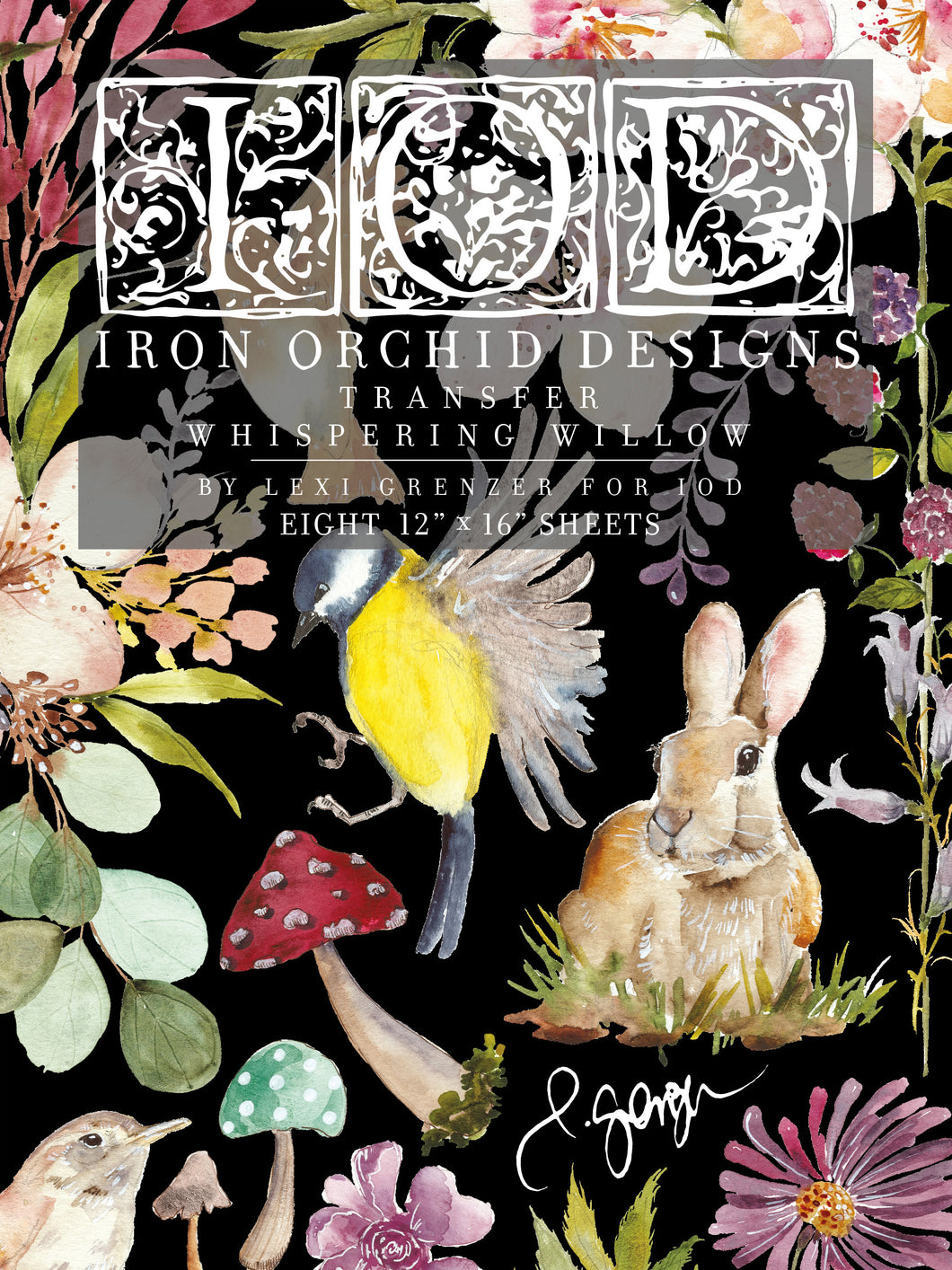 NEW RELEASE FOR SUMMER 2022*** Whispering Willows Transfer Pad IOD Iron Orchid Designs