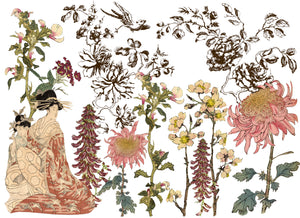 RETIRED IOD Iron Orchid Designs Japonica Transfer Pad