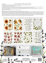 Load image into Gallery viewer, Iron Orchid Designs, IOD Painterly Floral Florals Roses and Sunflowers Transfers