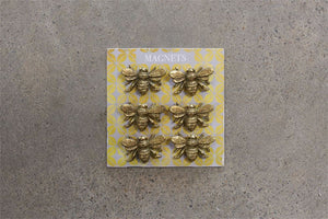 1"L Pewter Bee Magnets on Card, Set of 6