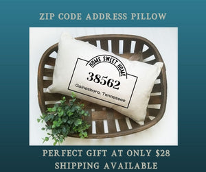 Make a STATEment!  Custom Zip Code, City and State PIllow
