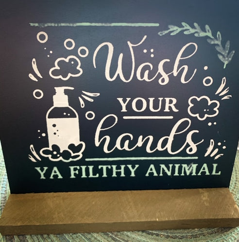 Wash Your Hands Blackboard Sign and Stand