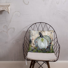 Load image into Gallery viewer, Blue Pumpkin with Bittersweet Pillow from Original Art by Carla Eakins Khouri