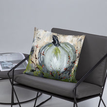 Load image into Gallery viewer, Blue Pumpkin with Bittersweet Pillow from Original Art by Carla Eakins Khouri