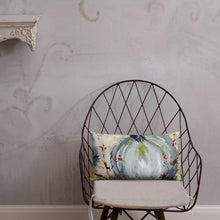 Load image into Gallery viewer, Blue Pumpkin with Bittersweet Pillow from Original Art by Carla Eakins Khouri