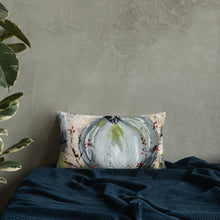 Load image into Gallery viewer, Blue Pumpkin with Bittersweet Pillow from Original Art by Carla Eakins Khouri