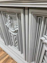 Load image into Gallery viewer, Grey China Cabinet with Old World Details  SOLD