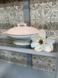Grey China Cabinet with Old World Details  SOLD