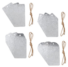 Load image into Gallery viewer, Galvanized Metal Tags/Ornaments Pack of Three