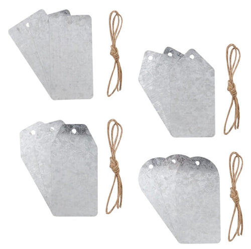 Galvanized Metal Tags/Ornaments Pack of Three