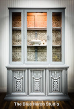 Load image into Gallery viewer, Grey China Cabinet with Old World Details  SOLD