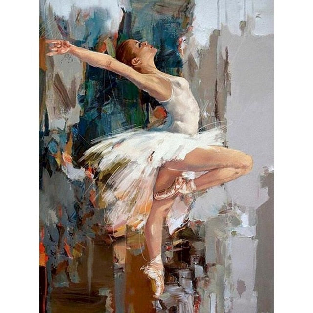 Paint by Numbers, CaptainCrafts Paint by Numbers for Adults DIY Oil  Painting Linen Canvas Wall Art Home Decor 16*20 Inch (Ballet Dancer, With  Frame)