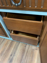 Load image into Gallery viewer, Blue Eucalyptus and Wood Tripe Dresser in Country Chic, Urban Farmhouse, Mid Century/Boho/ Modern